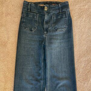 Anthropologie Pilcro The Skipper High Waist Wide Leg Cropped Jeans size 26